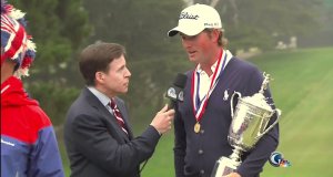 "Wielki ptak" przerywa wywiad z mistrzem golfowym