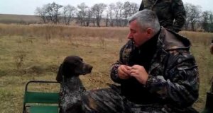 Rosyjski pies wytrenowany do przynoszenia wódki