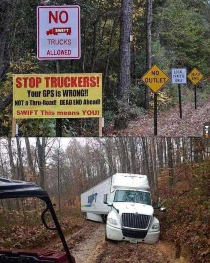 Prawdziwego amerykańskiego truckera nie powstrzyma żaden znak