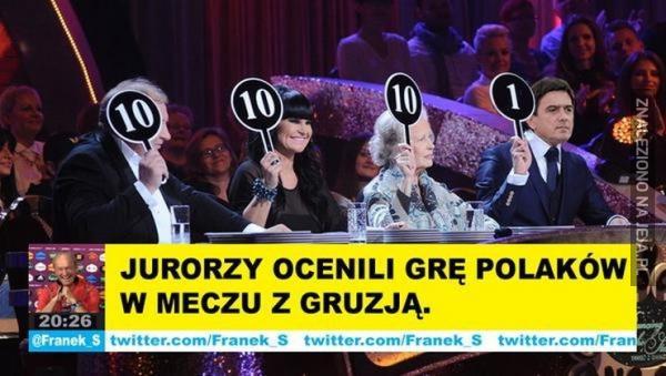 Jurorzy ocenili grę Polaków w meczu z Gruzją