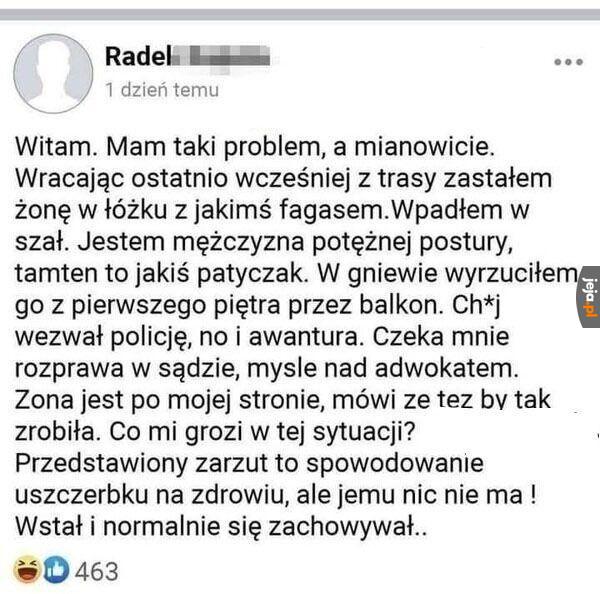 Normalnie do pracy chodzi