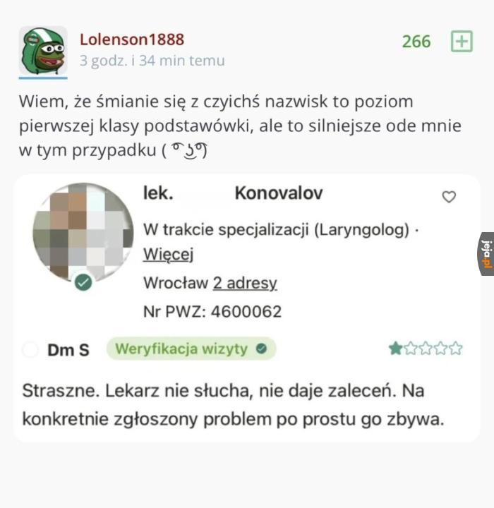 Idealne nazwisko dla znachora