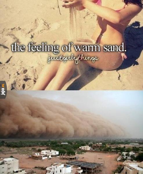 Czuć ciepły piasek