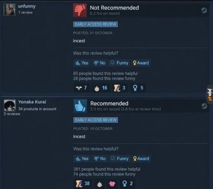 Recenzje na Steamie stabilnie