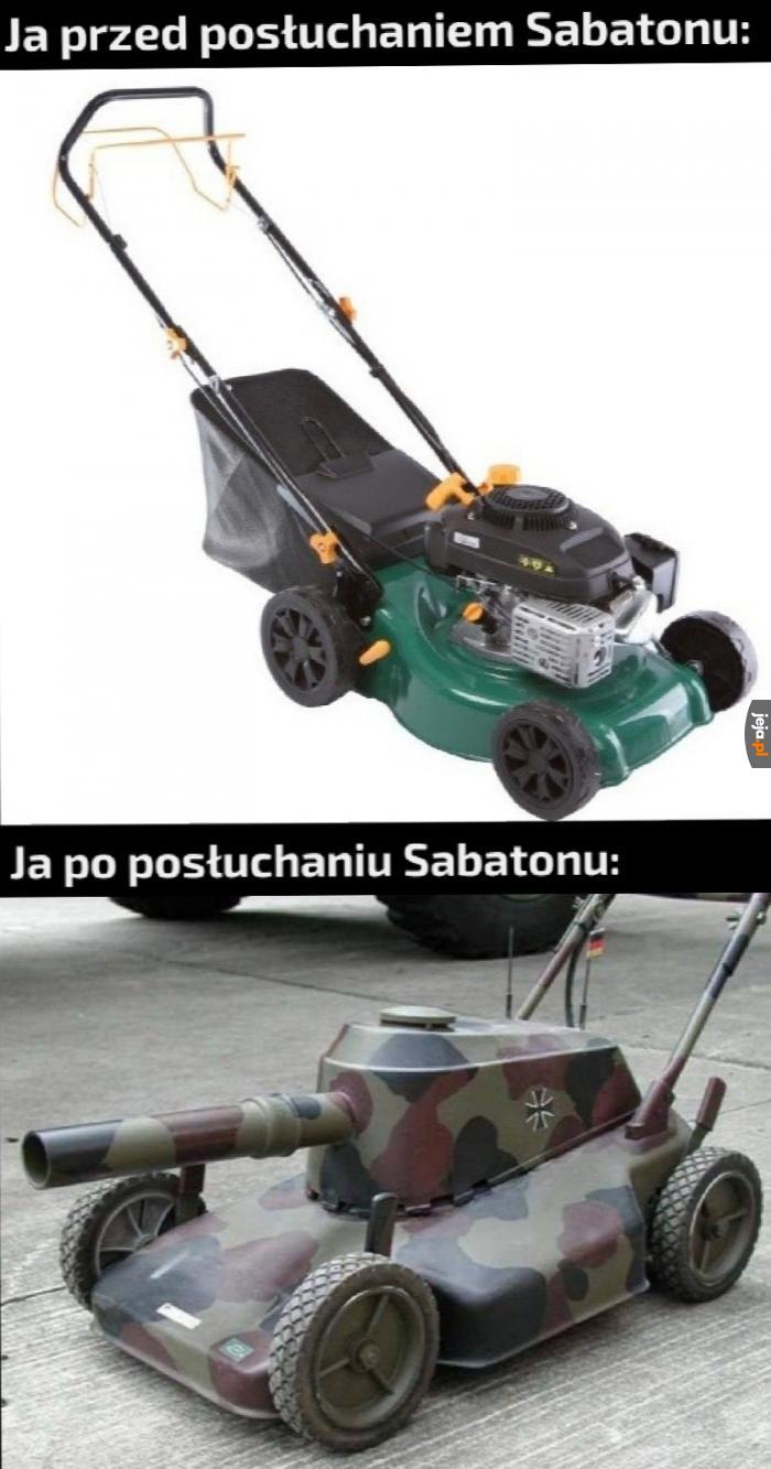 Zamieniam się w czołgową kosiarkę