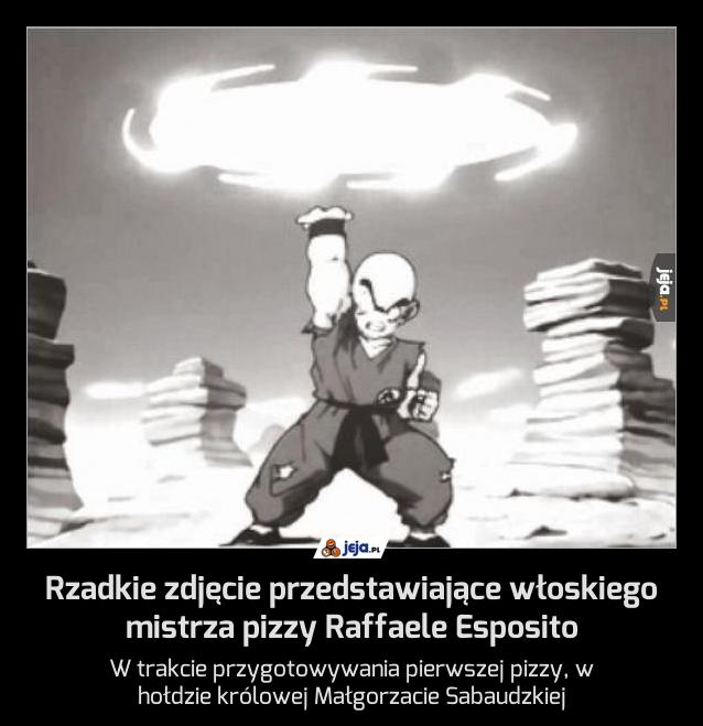 Rzadkie zdjęcie przedstawiające włoskiego mistrza pizzy Raffaele Esposito