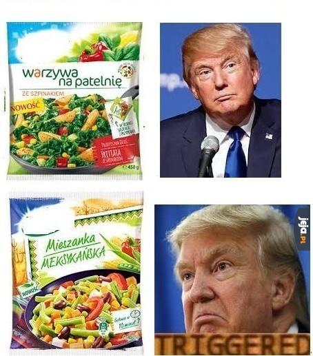 Trump i warzywa na patelnie