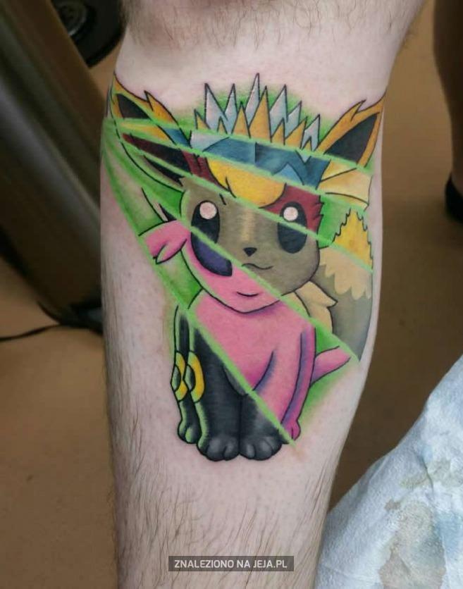 Ewolucje Eevee w tatuażu