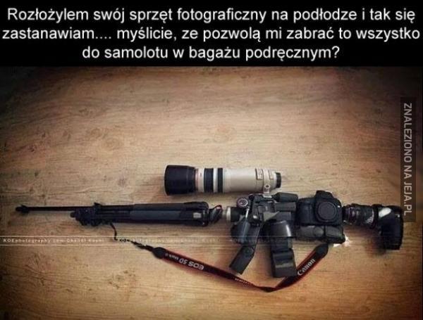 Rozłożyłem swój sprzęt fotograficzny...