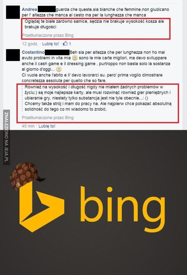 Bing wie jak źle tłumaczyć