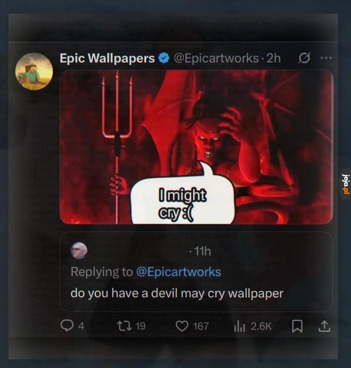 Diablik może zapłakać