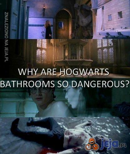 Dlaczego łazienki w Hogwarcie są tak niebezpieczne?