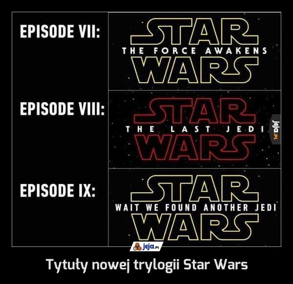 Tytuły nowej trylogii Star Wars