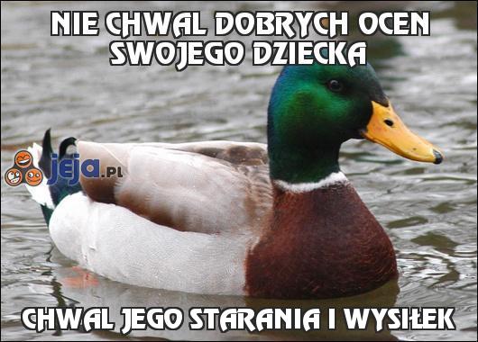 Nie chwal dobrych ocen swojego dziecka