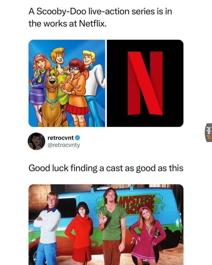 Tom holland, Tihmothee Chalamet, Zendaya, Jenna Ortega i Chris Pratt jako Scooby