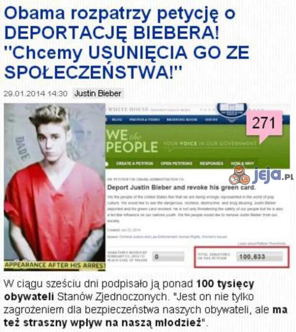 Deportacja Biebera... Kto jest za?