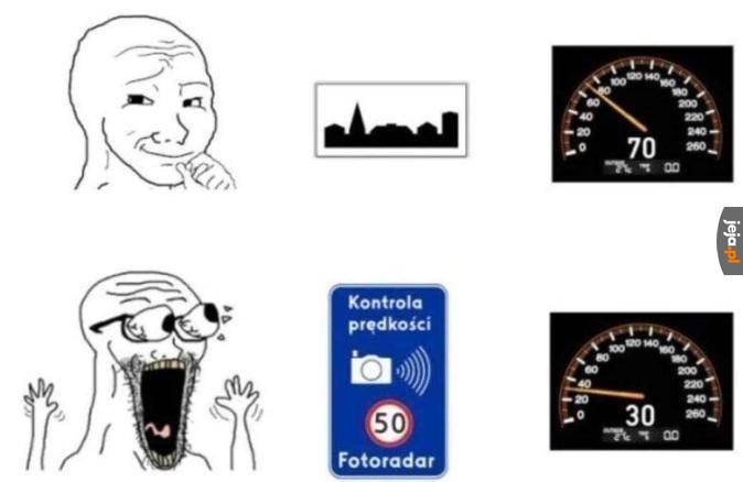 Kuźwa janusz zwolnij bo fotoradar