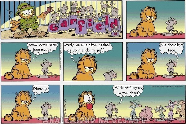 Garfield myśli o jedzeniu myszy