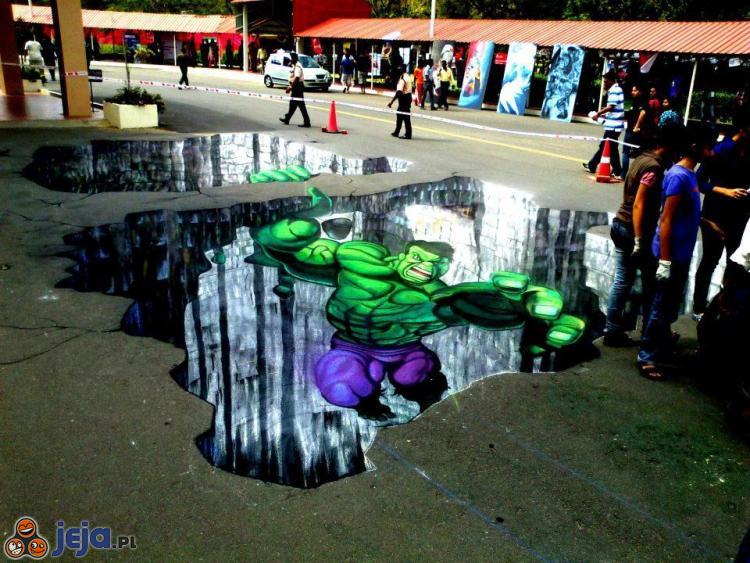 Iluzja na chodniku: Hulk
