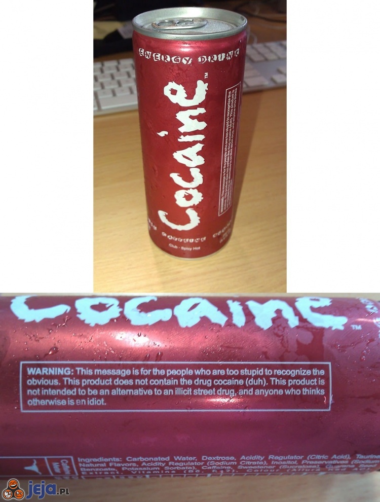 Informacja na puszce Cocaine