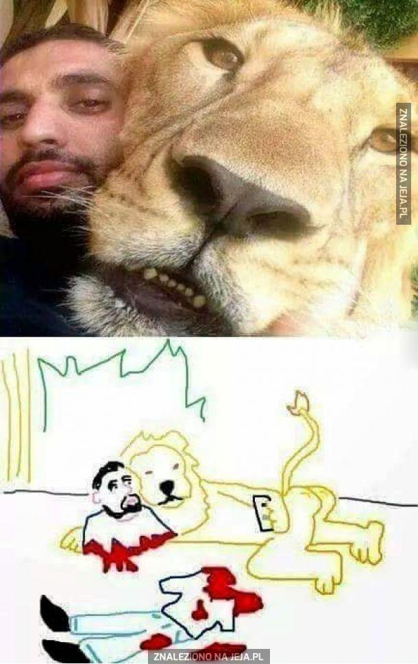 Selfie z lwem