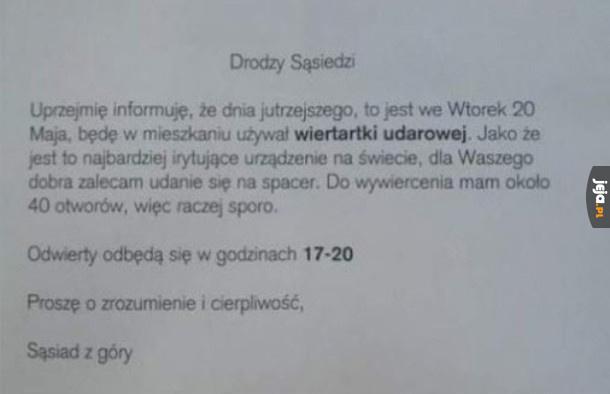 Sąsiad z góry to spoko ziomek