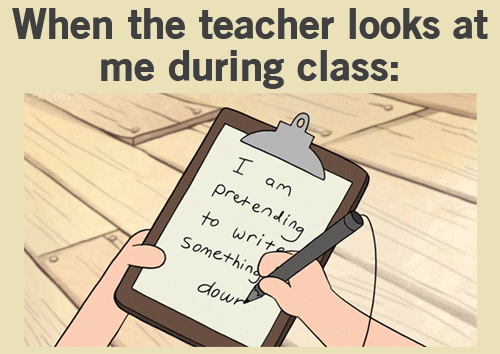 Kiedy nauczyciel spogląda na mnie podczas lekcji