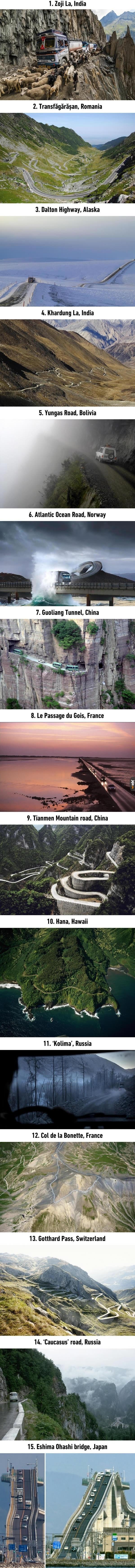 15 najniebezpieczniejszych dróg świata