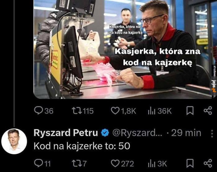 Kasjer Petru zna kod na kajzer
