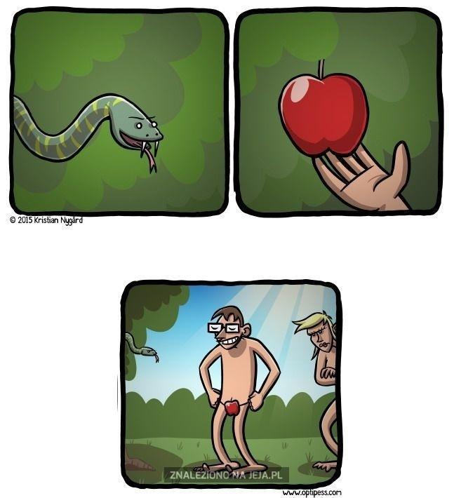 Adam, co ty wyprawiasz z tym jabłkiem?
