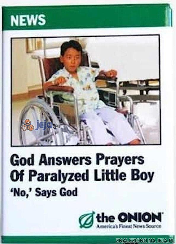 Bóg wysłuchał modlitw sparaliżowanego chłopca