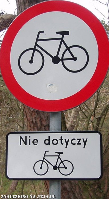 Zakaz wjazdu rowerów