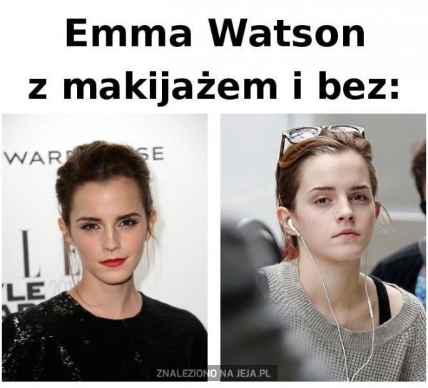 Emma Watson z makijażem i bez
