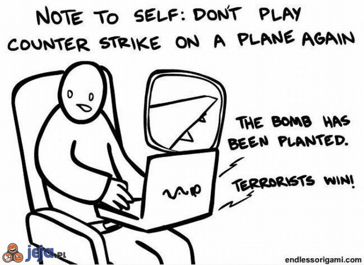 Counter Strike w samolocie