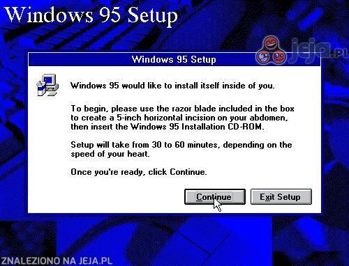Chcesz zainstalować w sobie Windowsa 95?