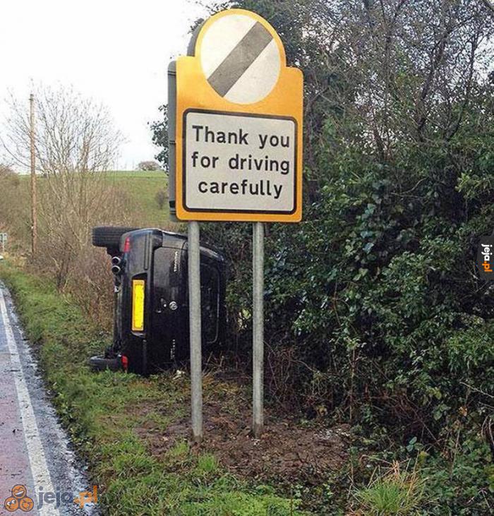 Dziękujemy za ostrożną jazdę