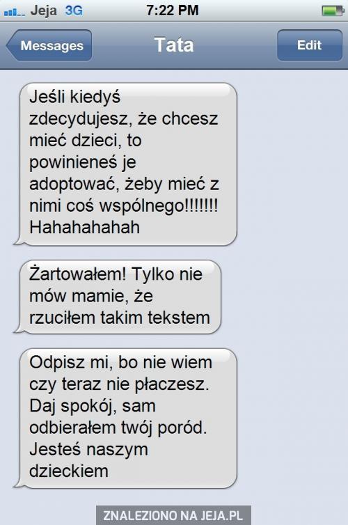Tata tym razem sam wymyślił dowcip