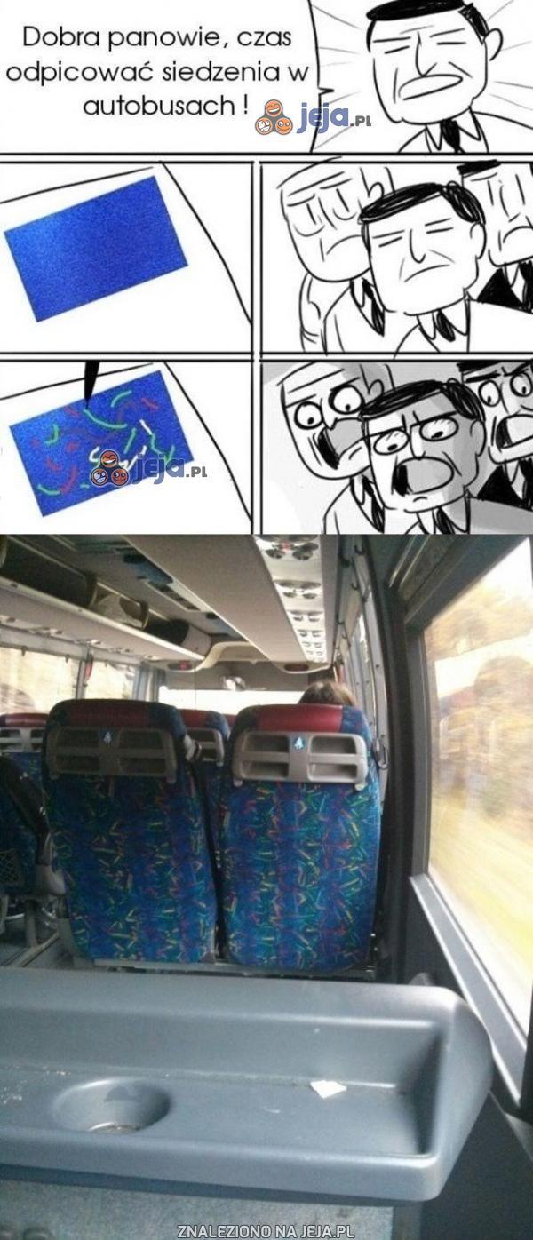 Czas odpicować siedzenia w autobusach