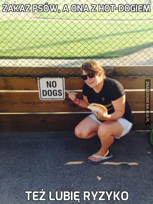 Zakaz psów, a ona z hot-dogiem