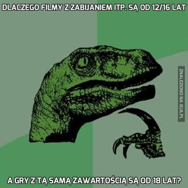 Dlaczego filmy z zabijaniem itp. są od 12/16 lat