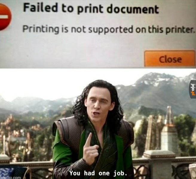 Drukarka, która nie umie drukować
