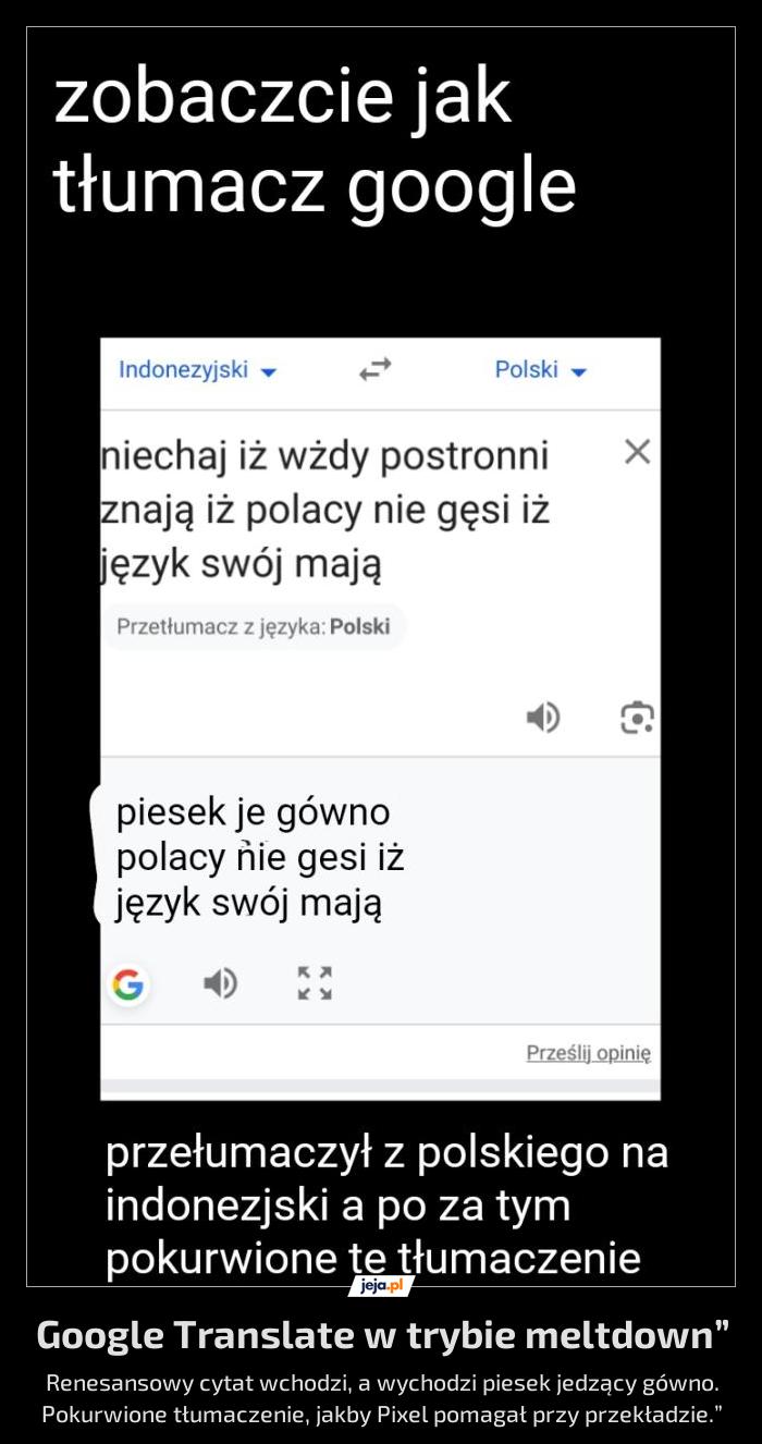 Google Translate w trybie meltdown”
