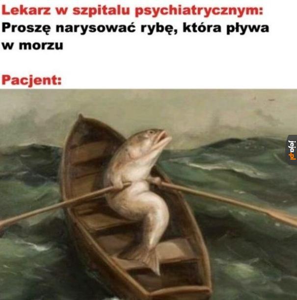 Normalna ryba pływa