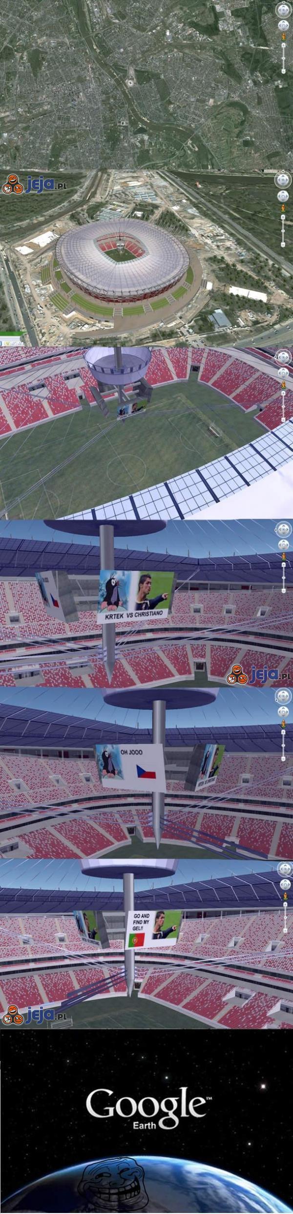 Google Earth trolluje - Stadion Narodowy 3D