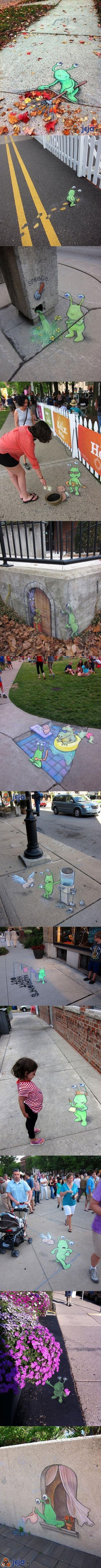Street art ze ślimaczkiem