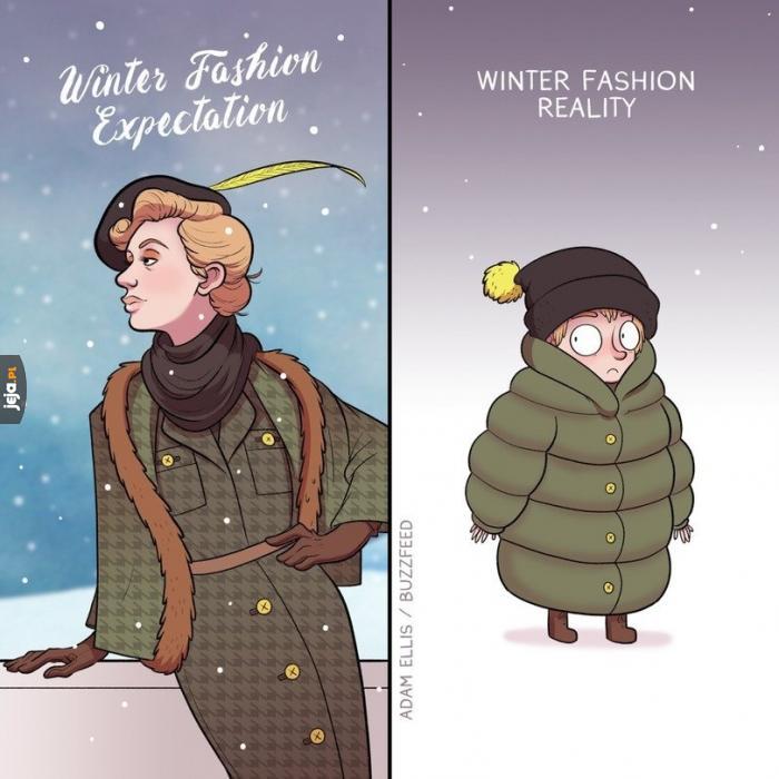 Moda zimowa: oczekiwania vs rzeczywistość