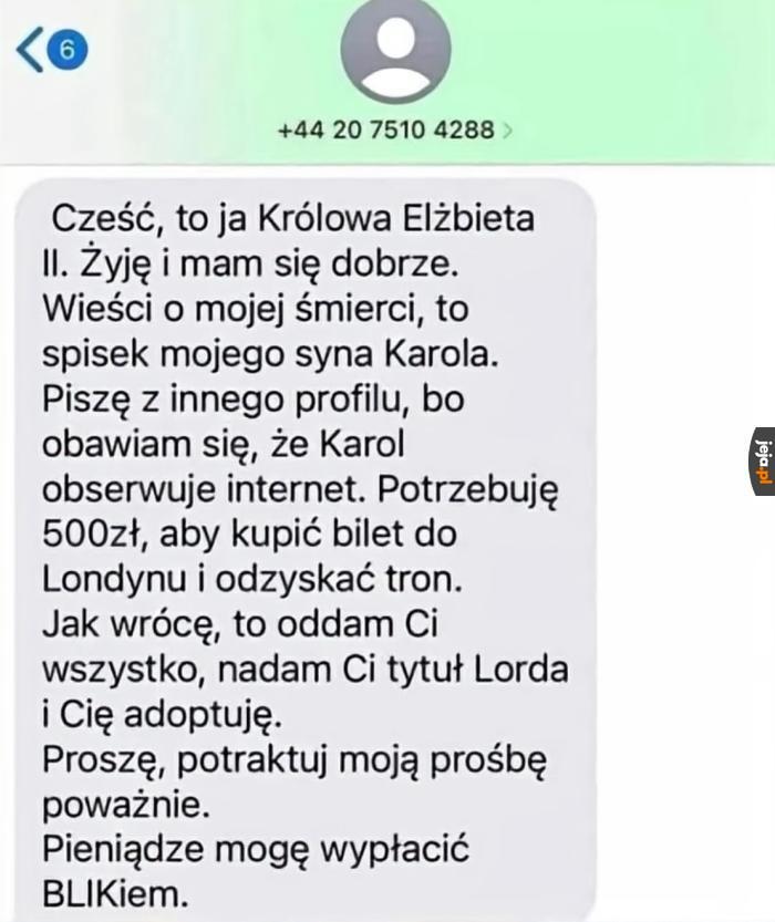 Królowa Wielkiej Brytanii a jednak umie po polsku gadać