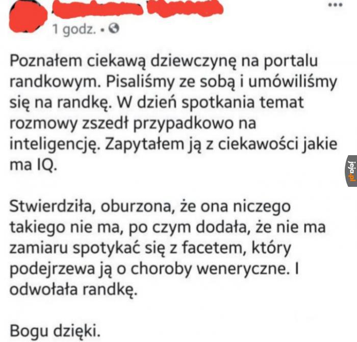 Wypadło jej IQ