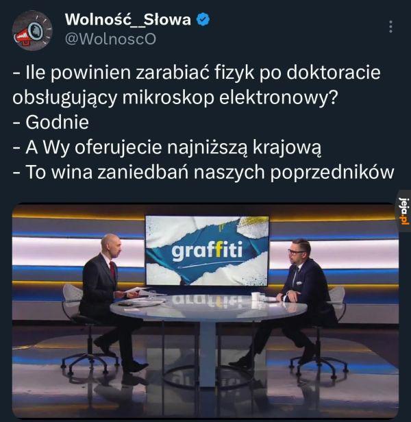 W mediach afera o pensję dla doktoranta fizyki