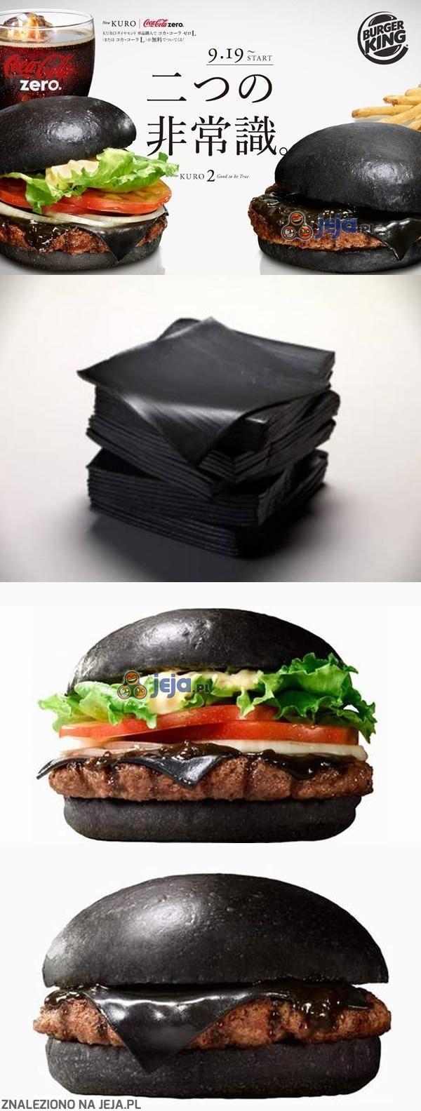 Czarny burger z Japonii
